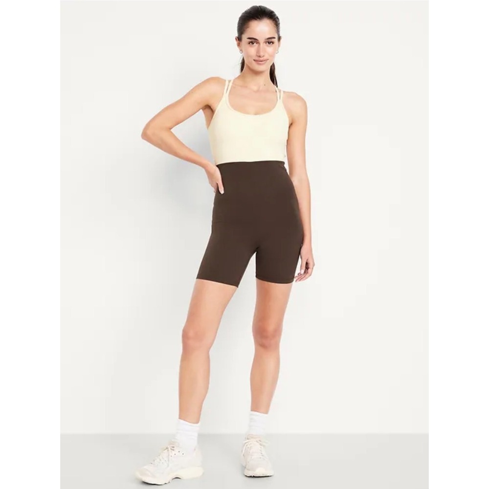 NWT Old Navy StudioSmooth Bodysuit Coffee Colorblock‎ Athletic Sz M
